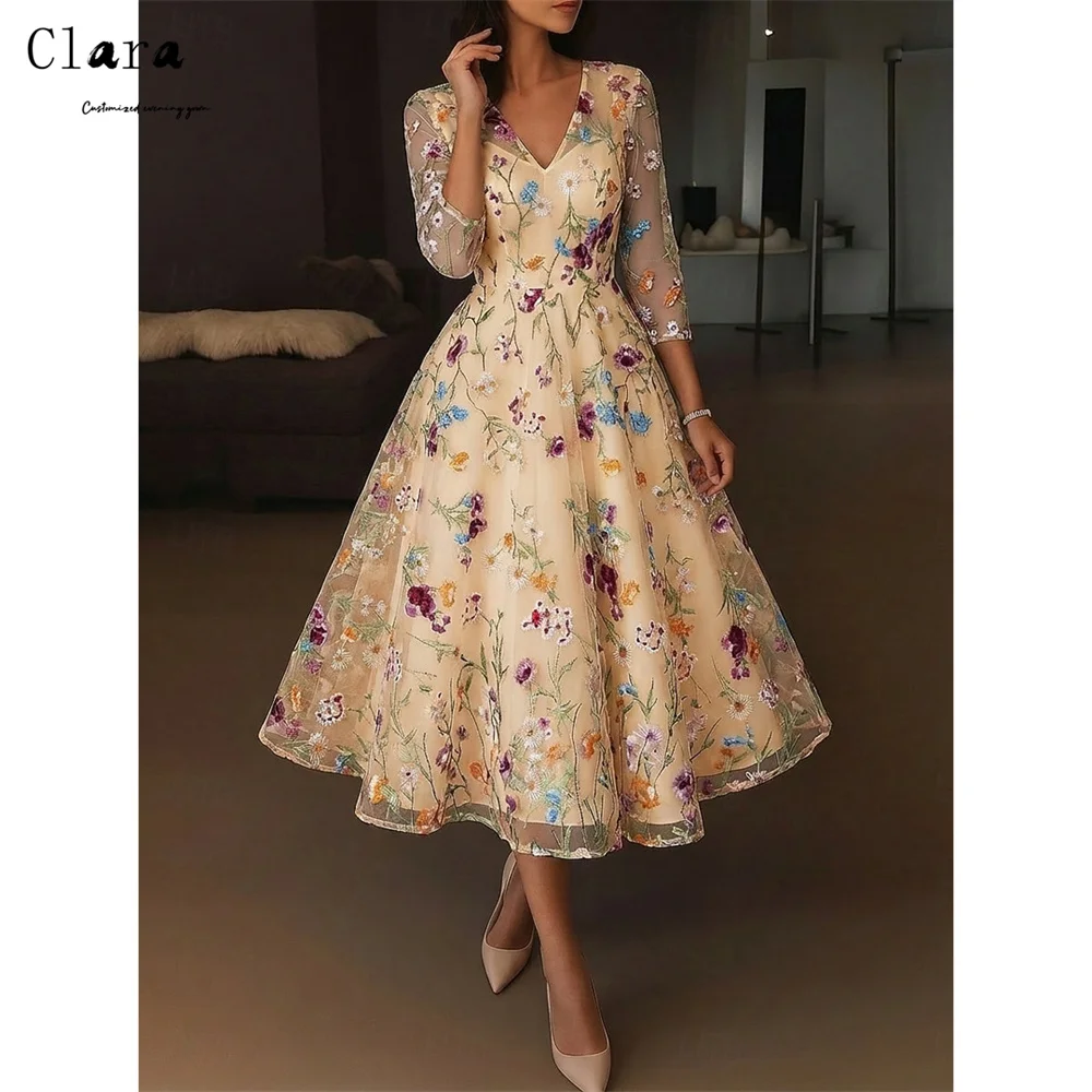 Clara Custom A Line V Neck Lace Flower Evening Dresses Woman Elegant Long Party Dresses for Luxury Party Formal & Evening Gowns
Clara Custom A Line V Neck Lace Flower Evening Dresses Woman Elegant Long Party Dresses for Luxury Party Formal & Evening Gowns