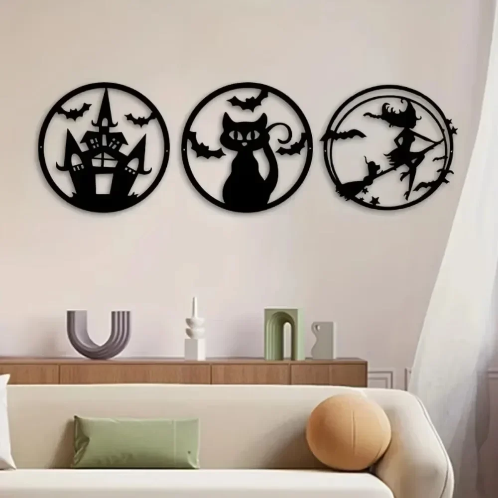 Metal Wall Decoration: Captivating Halloween Witch, Cat, Bat, and Castle Pattern Frameless Pendant. Alluring Iron Art Wall Decor
Metal Wall Decoration: Captivating Halloween Witch, Cat, Bat, and Castle Pattern Frameless Pendant. Alluring Iron Art Wall Decor