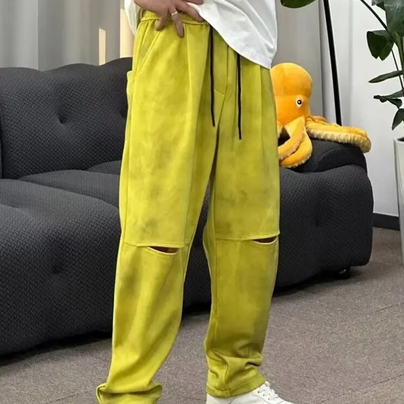 2024 Fashion Ice Silk Pants Men's Drawstring Hollow Out Baggy Sweatpants Streetwear Casual Solid Color Loose Straight Trousers
2024 Fashion Ice Silk Pants Men's Drawstring Hollow Out Baggy Sweatpants Streetwear Casual Solid Color Loose Straight Trousers
