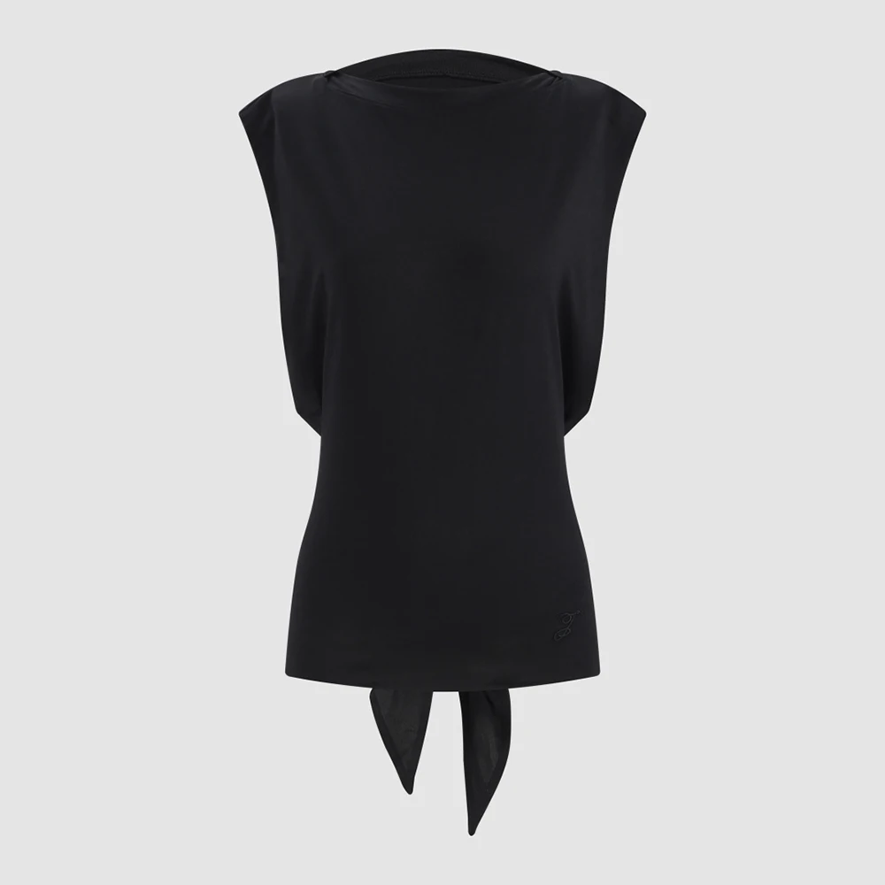 Women's Backless Knotted Sleeveless Top Asymmetrical Boat Neck Black Slim Fit Elegant Casual Streetwear Summer Tank Top New Y2K
Women's Backless Knotted Sleeveless Top Asymmetrical Boat Neck Black Slim Fit Elegant Casual Streetwear Summer Tank Top New Y2K