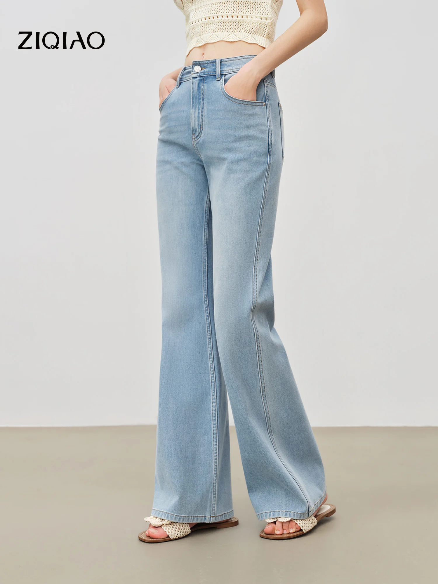 ZIQIAO Women's 2026 Summer New Arrival Blue Bootcut Jeans Stretch Washed Faded Floor-Length Denim Trousers Cotton Contain Pants
ZIQIAO Women's 2026 Summer New Arrival Blue Bootcut Jeans Stretch Washed Faded Floor-Length Denim Trousers Cotton Contain Pants