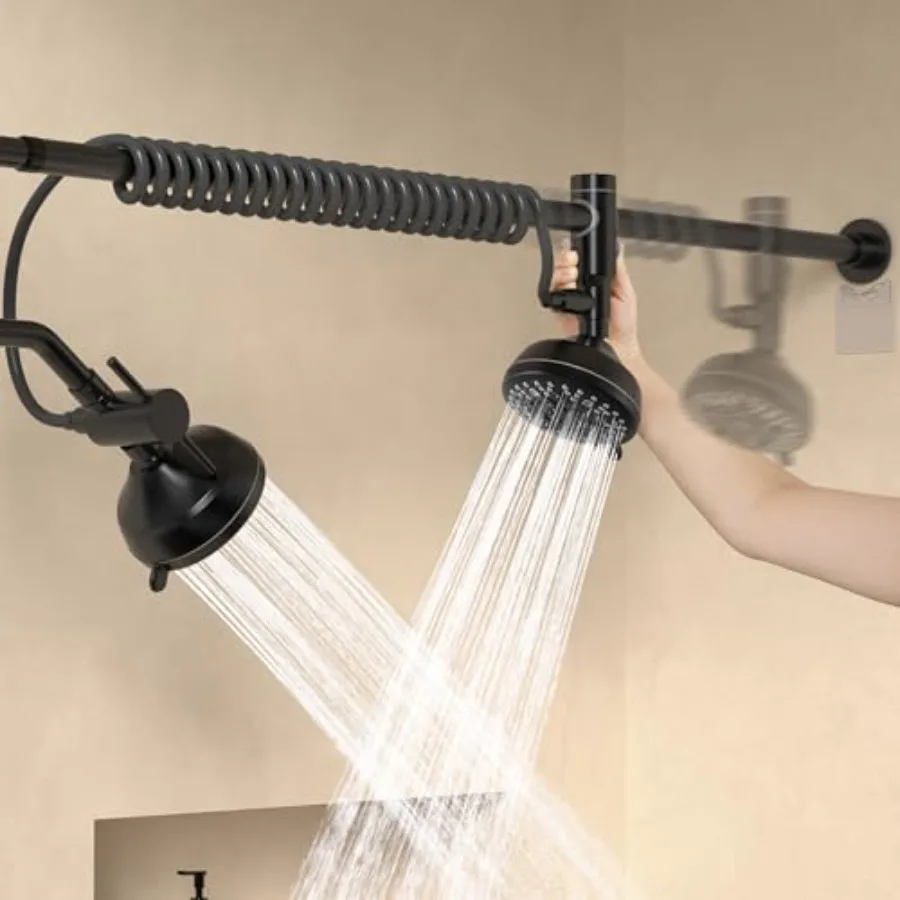 Tandem Shower Head for Couples: Black ABS Plastic, High-Pressure Spa-Like Dual Spray with 7 Modes, Adjustable Slider, Easy Inst
Tandem Shower Head for Couples: Black ABS Plastic, High-Pressure Spa-Like Dual Spray with 7 Modes, Adjustable Slider, Easy Inst