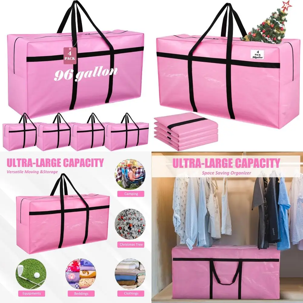 96 Gallon XXL Foldable Heavy Duty Christmas Tree Storage Bags with Zipper and Handles (Pink)
96 Gallon XXL Foldable Heavy Duty Christmas Tree Storage Bags with Zipper and Handles (Pink)