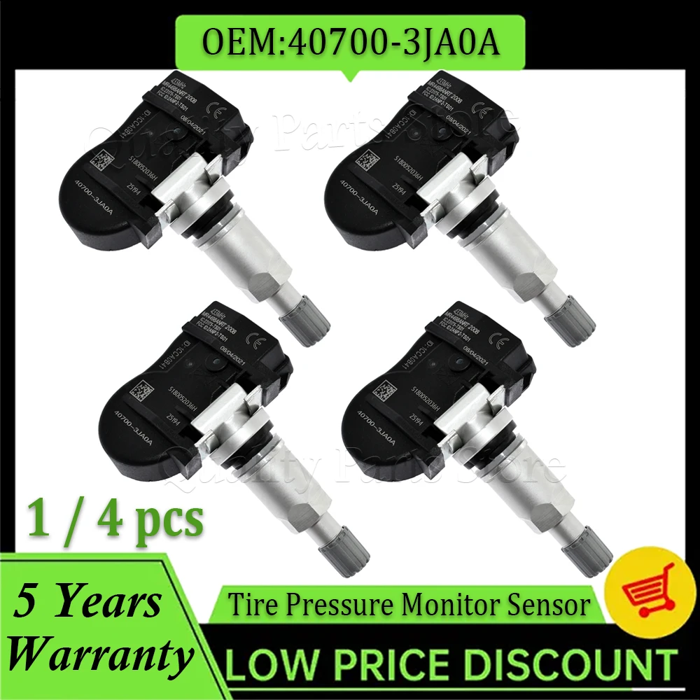 1/4 шт. датчик давления в шинах TPMS 433 МГц для Infiniti Q50 Q60 JX Nissan Altima Maxima Murano Pathfinder 40700-3JA0A 40700-3JA0B 
1/4 шт. датчик давления в шинах TPMS 433 МГц для Infiniti Q50 Q60 JX Nissan Altima Maxima Murano Pathfinder 40700-3JA0A 40700-3JA0B