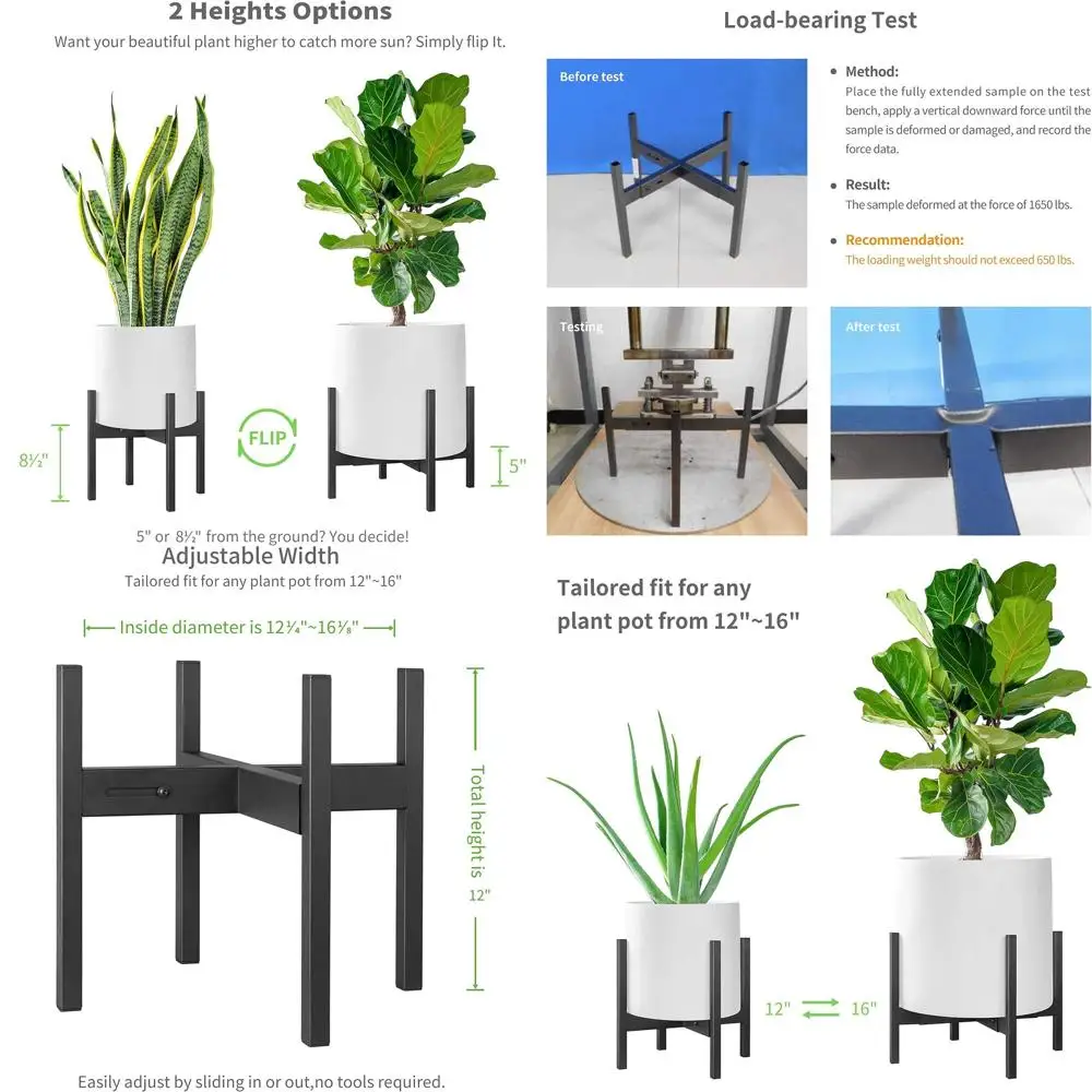 Регулируемая металлическая подставка для больших горшков, 30-41 см, для использования в помещении и на улице
Регулируемая металлическая подставка для больших горшков, 30-41 см, для использования в помещении и на улице
