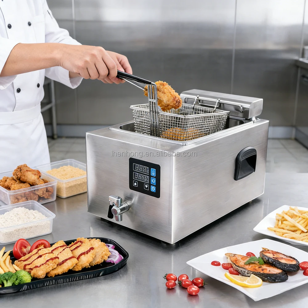 Commercial Electric Home Fryer 9L 3500w Counter Top Por Stainless Steel Deep Oil Frier for Restaurants
Commercial Electric Home Fryer 9L 3500w Counter Top Por Stainless Steel Deep Oil Frier for Restaurants