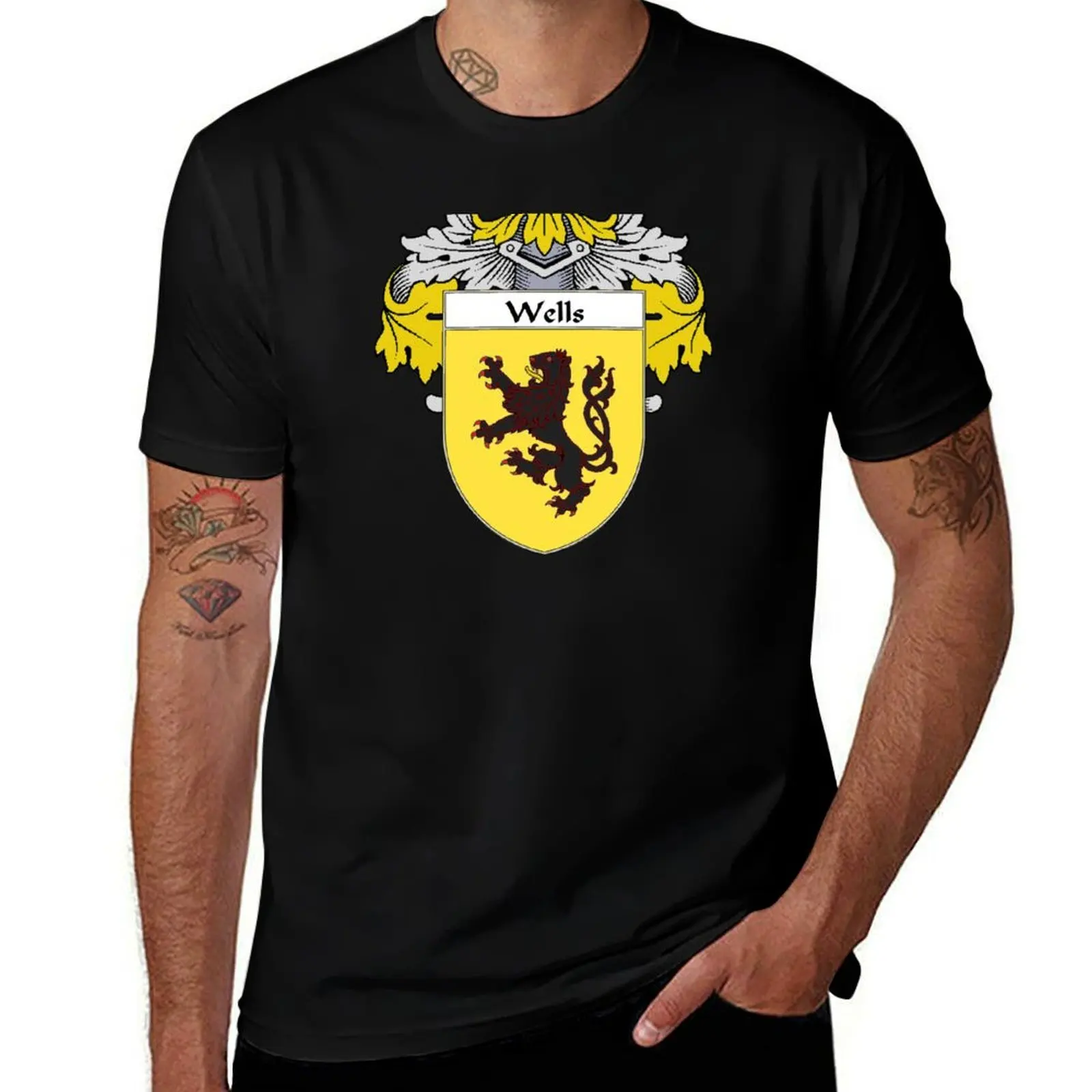 Wells Coat of Arms / Wells Family Crest T-Shirt Basic Casual Short Sleeve Cotton Shirt
Wells Coat of Arms / Wells Family Crest T-Shirt Basic Casual Short Sleeve Cotton Shirt
