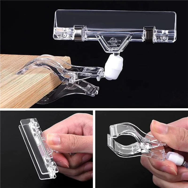 ABAH-150 Pcs Label Holders Sign Clip, Plastic Clear Rotatable Sign Clips, Merchandise Sign Display Clip, Price Tag Clamp
ABAH-150 Pcs Label Holders Sign Clip, Plastic Clear Rotatable Sign Clips, Merchandise Sign Display Clip, Price Tag Clamp