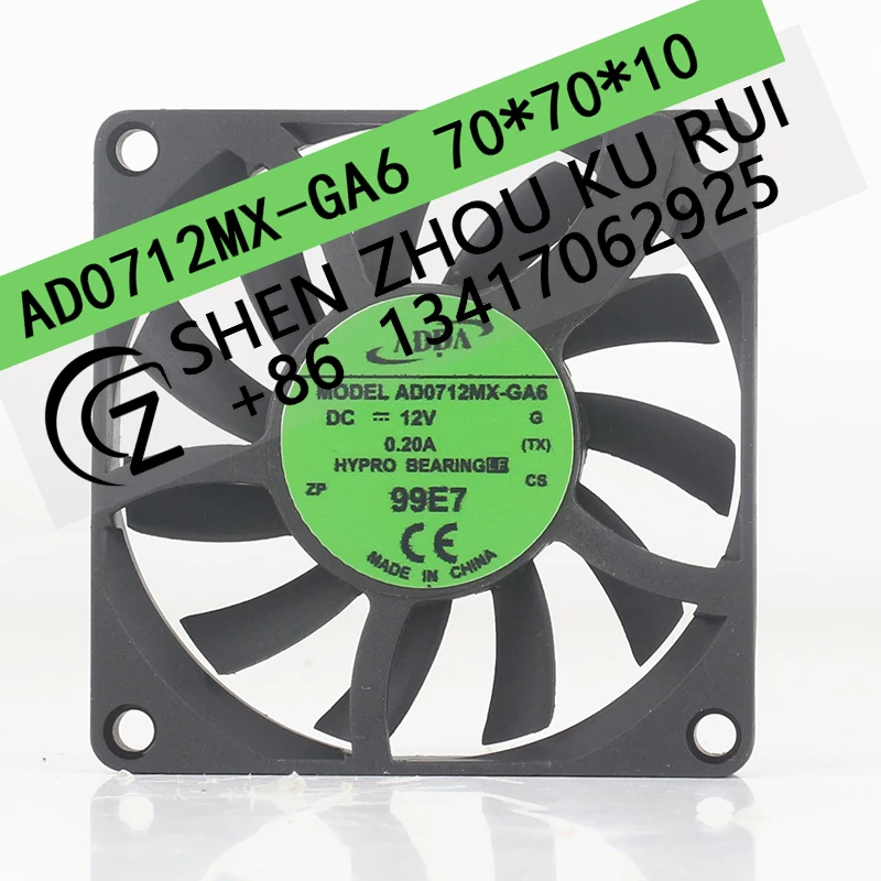 New ADDA 5V 24V 48V DC 12V 0.20A 7010 70X70X10MM 7CM Ultra-thin Shadow double ball bearing 3-wire AD0712MX-GA6 cooling fan
New ADDA 5V 24V 48V DC 12V 0.20A 7010 70X70X10MM 7CM Ultra-thin Shadow double ball bearing 3-wire AD0712MX-GA6 cooling fan