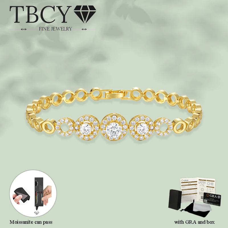 TBCYD 6mm/5mm Moissanite Tennis Bracelet for Women 925 Silver Hollow-Out Circle Gradient Link Plated 18k Sparkle Party Jewelry
TBCYD 6mm/5mm Moissanite Tennis Bracelet for Women 925 Silver Hollow-Out Circle Gradient Link Plated 18k Sparkle Party Jewelry