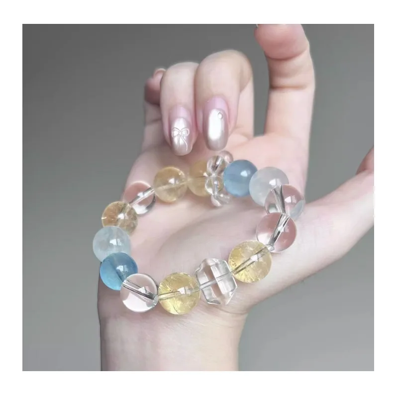 Small Fresh and Multi-treasure Crystal Bracelet, Ellipsite, Purple and Yellow Powder Crystal, White Crystal, High Value, and Giv
Small Fresh and Multi-treasure Crystal Bracelet, Ellipsite, Purple and Yellow Powder Crystal, White Crystal, High Value, and Giv