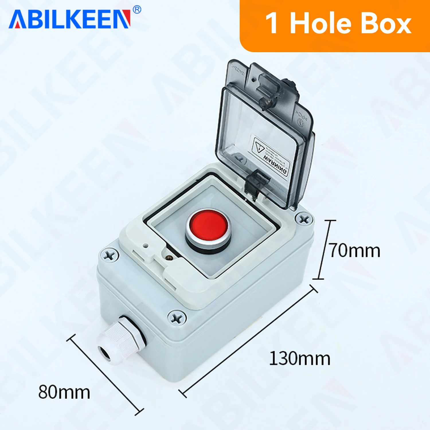ABILKEEN IP67 Waterproof Outdoor Push Button Switch Box 22MM 1 Hole Push Button Box with LA38 Momentary Push Button 1NO1NC
ABILKEEN IP67 Waterproof Outdoor Push Button Switch Box 22MM 1 Hole Push Button Box with LA38 Momentary Push Button 1NO1NC