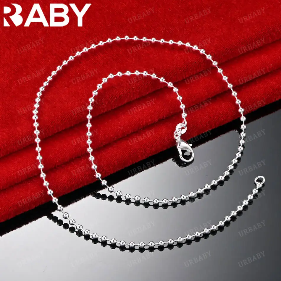 URBABY 45 см, ожерелье-цепочка из стерлингового серебра 925 пробы с бусинами для женщин и мужчин, очаровательные трендовые подарки на день рождения, модные вечерние ювелирные изделия 
URBABY 45 см, ожерелье-цепочка из стерлингового серебра 925 пробы с бусинами для женщин и мужчин, очаровательные трендовые подарки на день рождения, модные вечерние ювелирные изделия