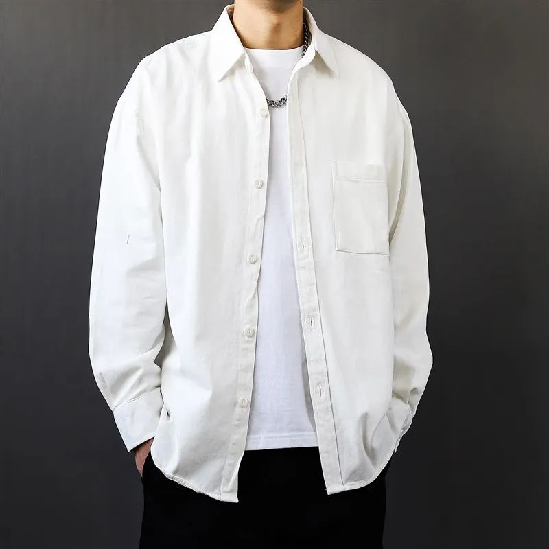 American Waed Cotton Work irt Men's Casual Long Sve Color Versatile White High-End Loose Simple 2025
American Waed Cotton Work irt Men's Casual Long Sve Color Versatile White High-End Loose Simple 2025