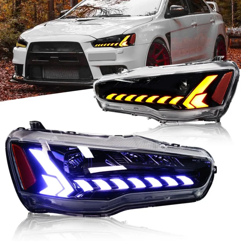 Автомобильные передние фары для Mitsubishi Lancer EX EVO 20 08-20 18, модифицированные ксеноновые динамические линзы указателей поворота, головные фонари
Автомобильные передние фары для Mitsubishi Lancer EX EVO 20 08-20 18, модифицированные ксеноновые динамические линзы указателей поворота, головные фонари