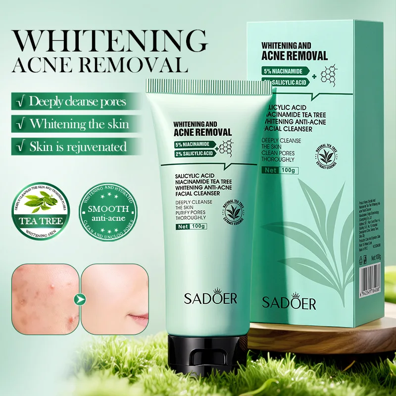 Salicylic Acid Whitening and Acne Facial Cleanser 100g Tea Tree Cleanser Deeply Cleanse Pores Whitening Skin Rejuvenated
Salicylic Acid Whitening and Acne Facial Cleanser 100g Tea Tree Cleanser Deeply Cleanse Pores Whitening Skin Rejuvenated