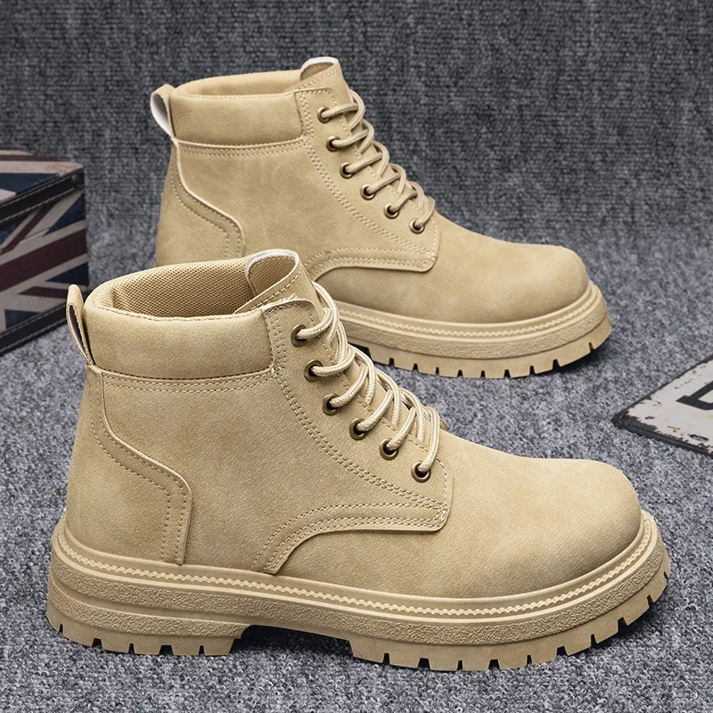 Fashion Thick Sole Men's Boots Casual Lace-Up Ankle Boots Non-Slip Versatile Tooling Boots Outdoor High-top Hiking Shoes for Men
Fashion Thick Sole Men's Boots Casual Lace-Up Ankle Boots Non-Slip Versatile Tooling Boots Outdoor High-top Hiking Shoes for Men