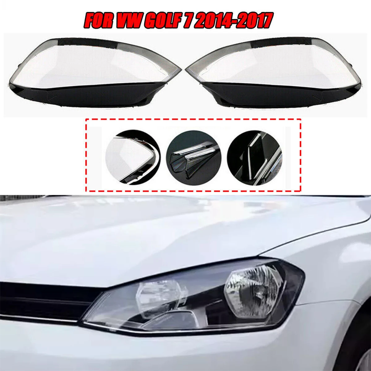 1Pair Front Headlight Lens Cover For VW Golf 7 MK7 2014 2015 2016 2017 Clear Car Headlamp Cover Shell Transparent Lampshade
1Pair Front Headlight Lens Cover For VW Golf 7 MK7 2014 2015 2016 2017 Clear Car Headlamp Cover Shell Transparent Lampshade