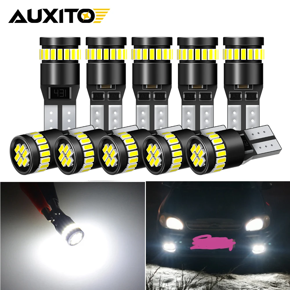 AUXITO 10Pcs 12V T10 LED Light W5W LED Bulb Super Bright Canbus No Error Car Interior Lighting Parking Position Side Marker Lamp
AUXITO 10Pcs 12V T10 LED Light W5W LED Bulb Super Bright Canbus No Error Car Interior Lighting Parking Position Side Marker Lamp