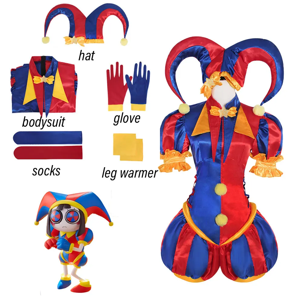 Circus red and blue color blocked little ugly girl cosplay costume jumpsuit for Halloween cosplay
Circus red and blue color blocked little ugly girl cosplay costume jumpsuit for Halloween cosplay
