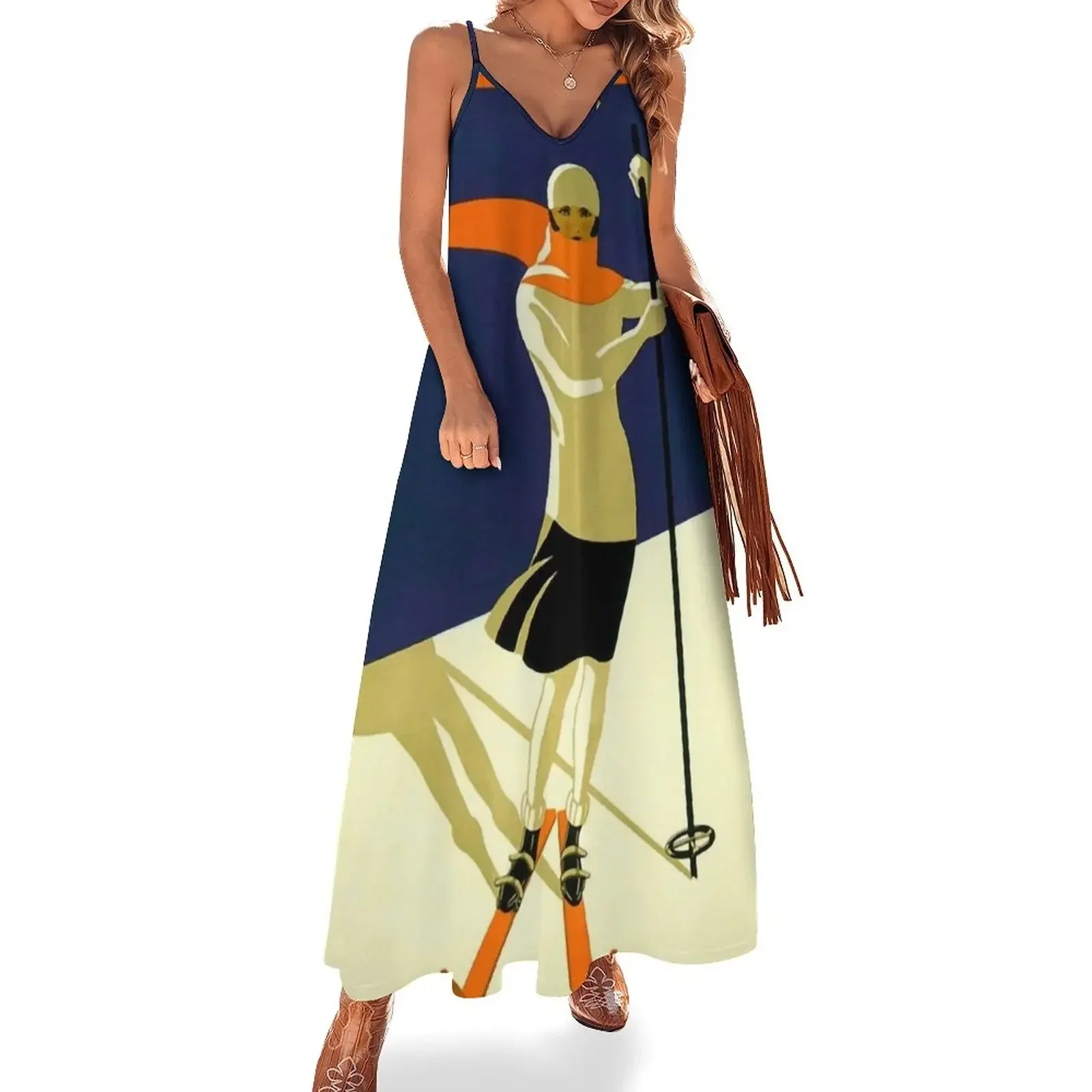 Vintage French Swiss Ski sport poster, ski switzerland Sleeveless Dress woman dress Dress
Vintage French Swiss Ski sport poster, ski switzerland Sleeveless Dress woman dress Dress