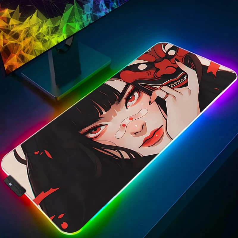 Kawaii Mouse Pad Anime Cute Girl Gabinete Gamer RGB Computer Devil Oni Mask Desk Mat LED Keyboard Gaming Accessories Mousepad
Kawaii Mouse Pad Anime Cute Girl Gabinete Gamer RGB Computer Devil Oni Mask Desk Mat LED Keyboard Gaming Accessories Mousepad