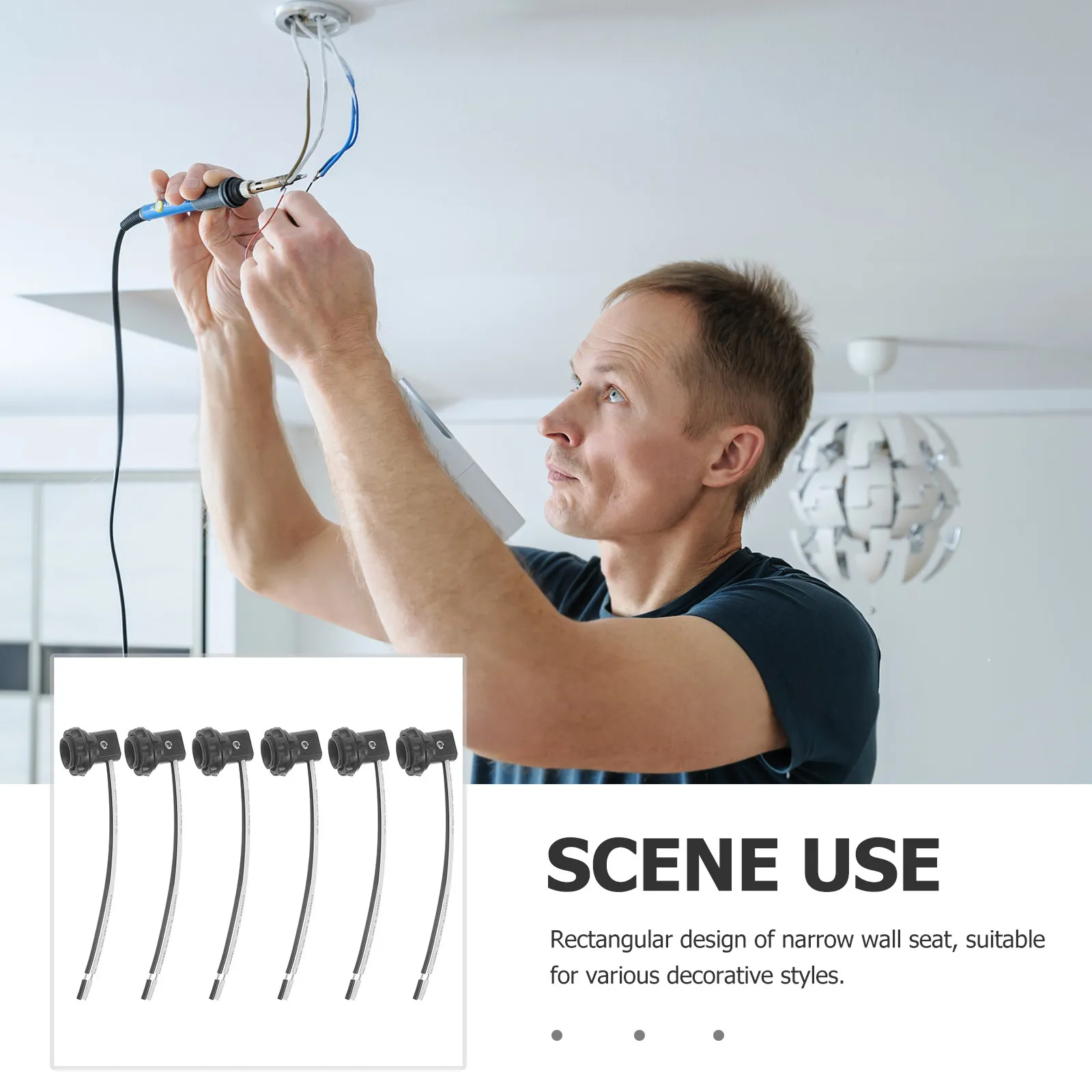 6pcs E12 Light Socket Wire Leads Lamp Holder Replacement Black 125V 75W Candelabra Base For Night Light Chandelier Pendant
6pcs E12 Light Socket Wire Leads Lamp Holder Replacement Black 125V 75W Candelabra Base For Night Light Chandelier Pendant