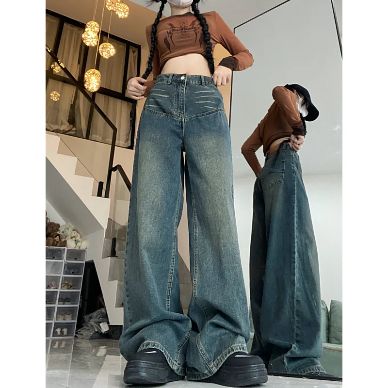 Blue Women Jeans Streetwear Fashion Style High Waisted Wide Leg Jean Female Trouser Hip Hop Baggy Oversized 2024 Denim Pants
Blue Women Jeans Streetwear Fashion Style High Waisted Wide Leg Jean Female Trouser Hip Hop Baggy Oversized 2024 Denim Pants