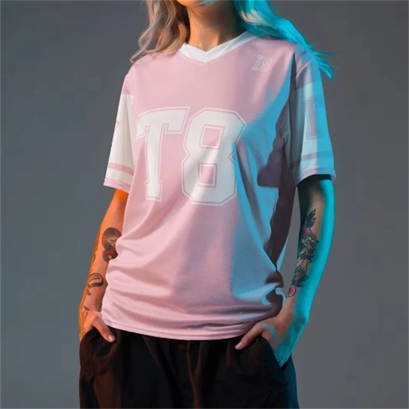 Tate McRae Jersey 2025 Spring/Summer Men's and Women's Sportswear T8 McRae Football Jersey V-Neck T-Shirt y2k Top Fashion
Tate McRae Jersey 2025 Spring/Summer Men's and Women's Sportswear T8 McRae Football Jersey V-Neck T-Shirt y2k Top Fashion