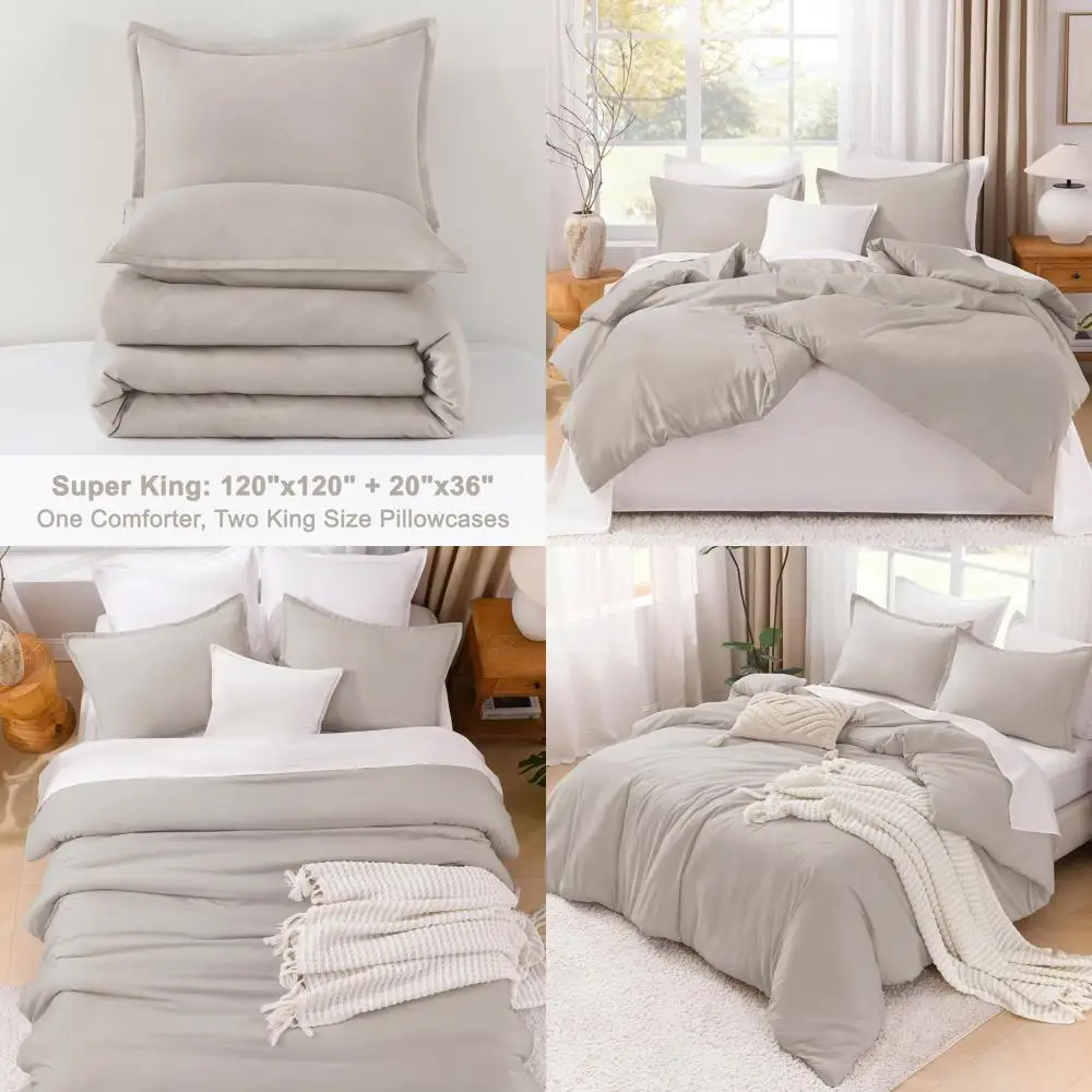 Super King Size Linen Bedding Set: 3-Piece Lightweight Solid Comforter & Pillowcases for All Seasons
Super King Size Linen Bedding Set: 3-Piece Lightweight Solid Comforter & Pillowcases for All Seasons