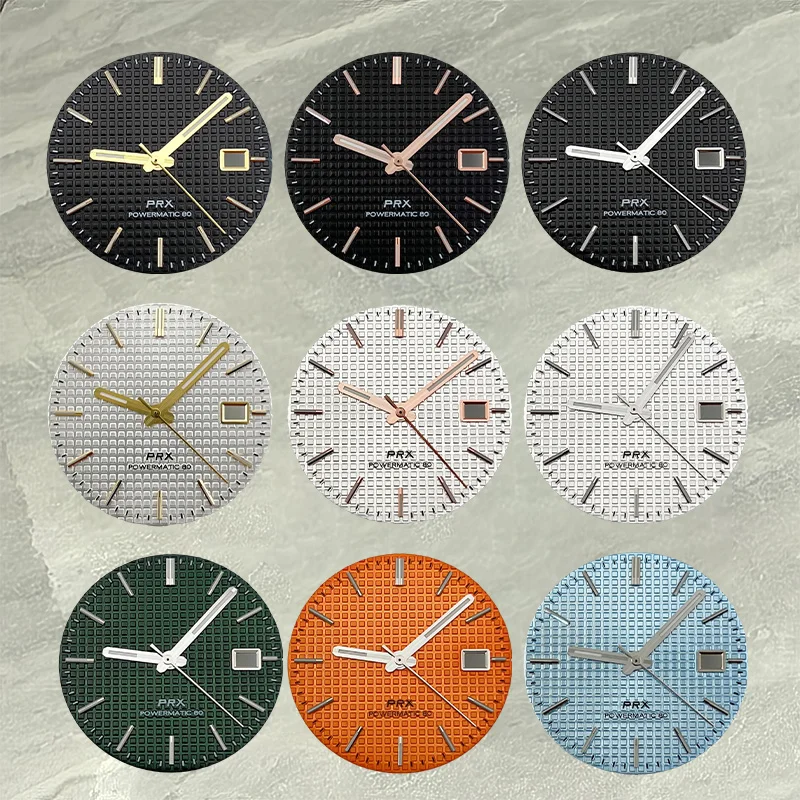 Dial+pointer, NH35 dial,Orange Sky Blue White Black green glow in the dark, 31.8mm diameter, suitable for NH35/NH36 movements.
Dial+pointer, NH35 dial,Orange Sky Blue White Black green glow in the dark, 31.8mm diameter, suitable for NH35/NH36 movements.