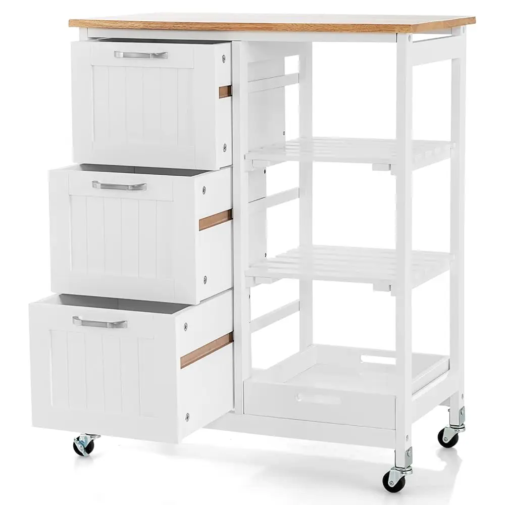 Kitchen Island Cart With Storage On Wheels, Small Rolling Island Table With Drawers & Shelves For Home Kitchen, White
Kitchen Island Cart With Storage On Wheels, Small Rolling Island Table With Drawers & Shelves For Home Kitchen, White