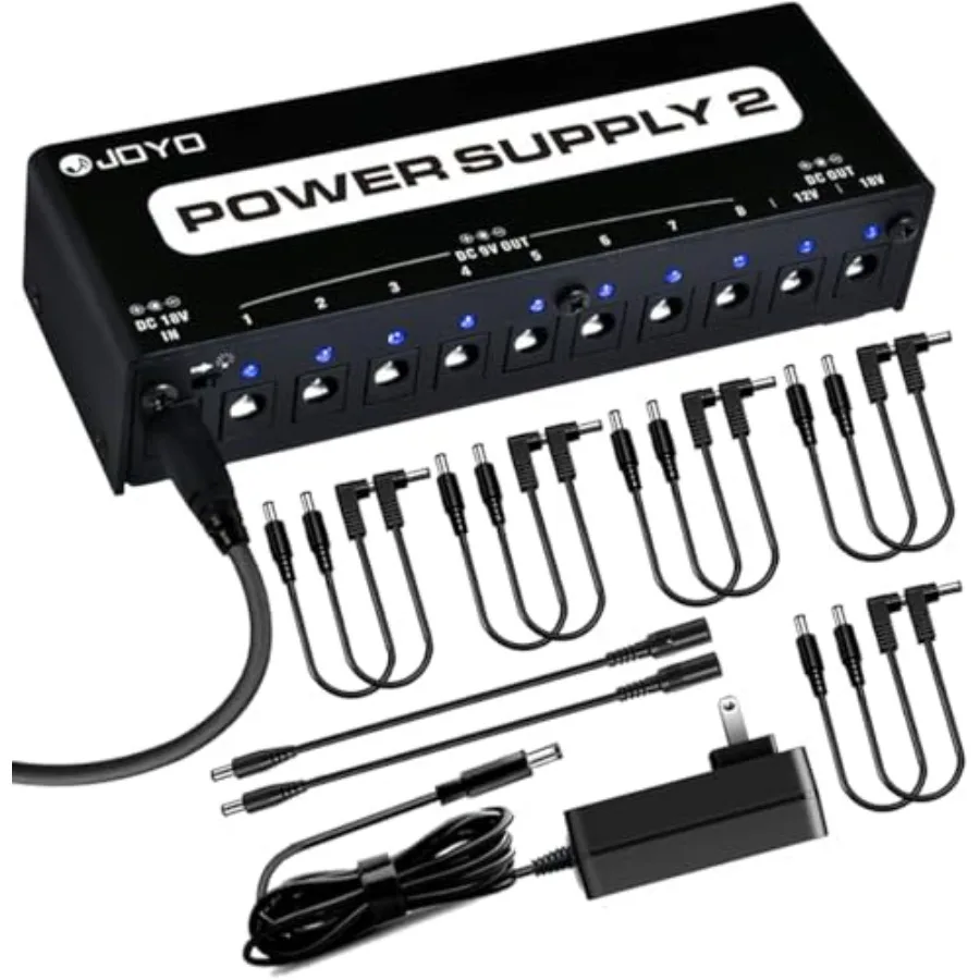 Guitar Pedal Power Supply Pedal Board Power Supply with DC 18V Pedal Power Adapter and 9V 100mA 500mA Isolated DC 10 Outputs fo
Guitar Pedal Power Supply Pedal Board Power Supply with DC 18V Pedal Power Adapter and 9V 100mA 500mA Isolated DC 10 Outputs fo