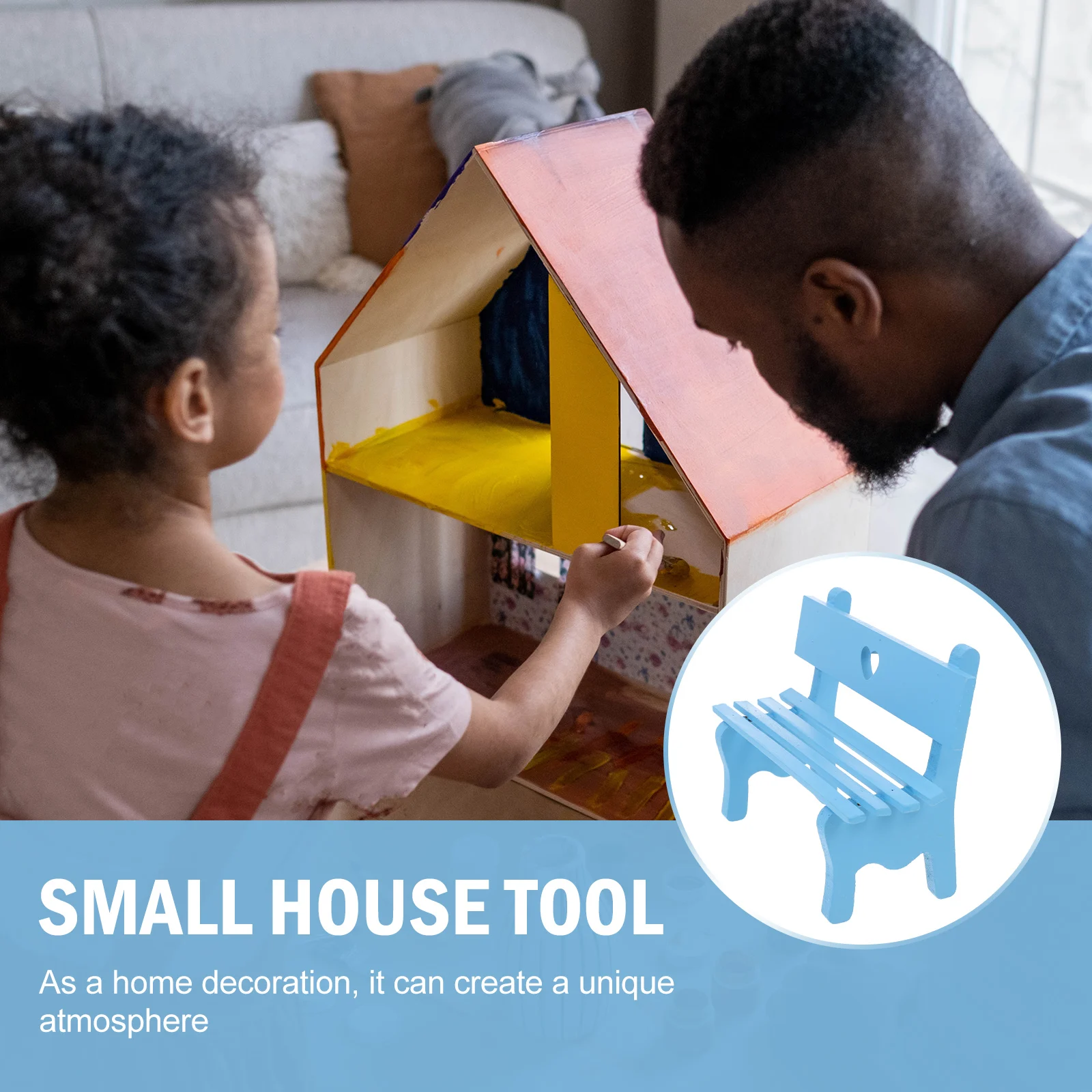 Wooden Bench Ornaments Miniature Chair Blue Heart House Decoration Small Tool Prop Simulation Furniture Toy 
Wooden Bench Ornaments Miniature Chair Blue Heart House Decoration Small Tool Prop Simulation Furniture Toy