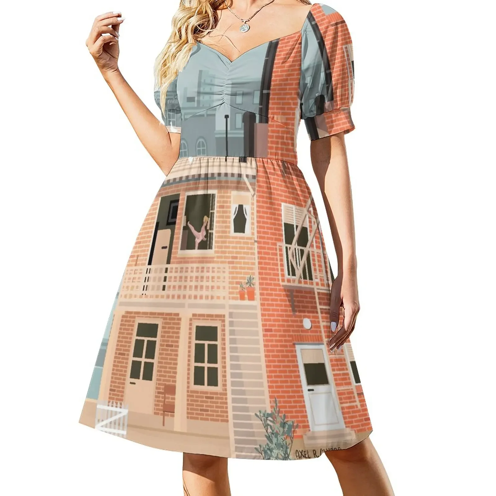 Alfred Hitchcock's Rear Window Illustration by Burro Short-Sleeved Dress Long dress women dress chic and elegant evening
Alfred Hitchcock's Rear Window Illustration by Burro Short-Sleeved Dress Long dress women dress chic and elegant evening