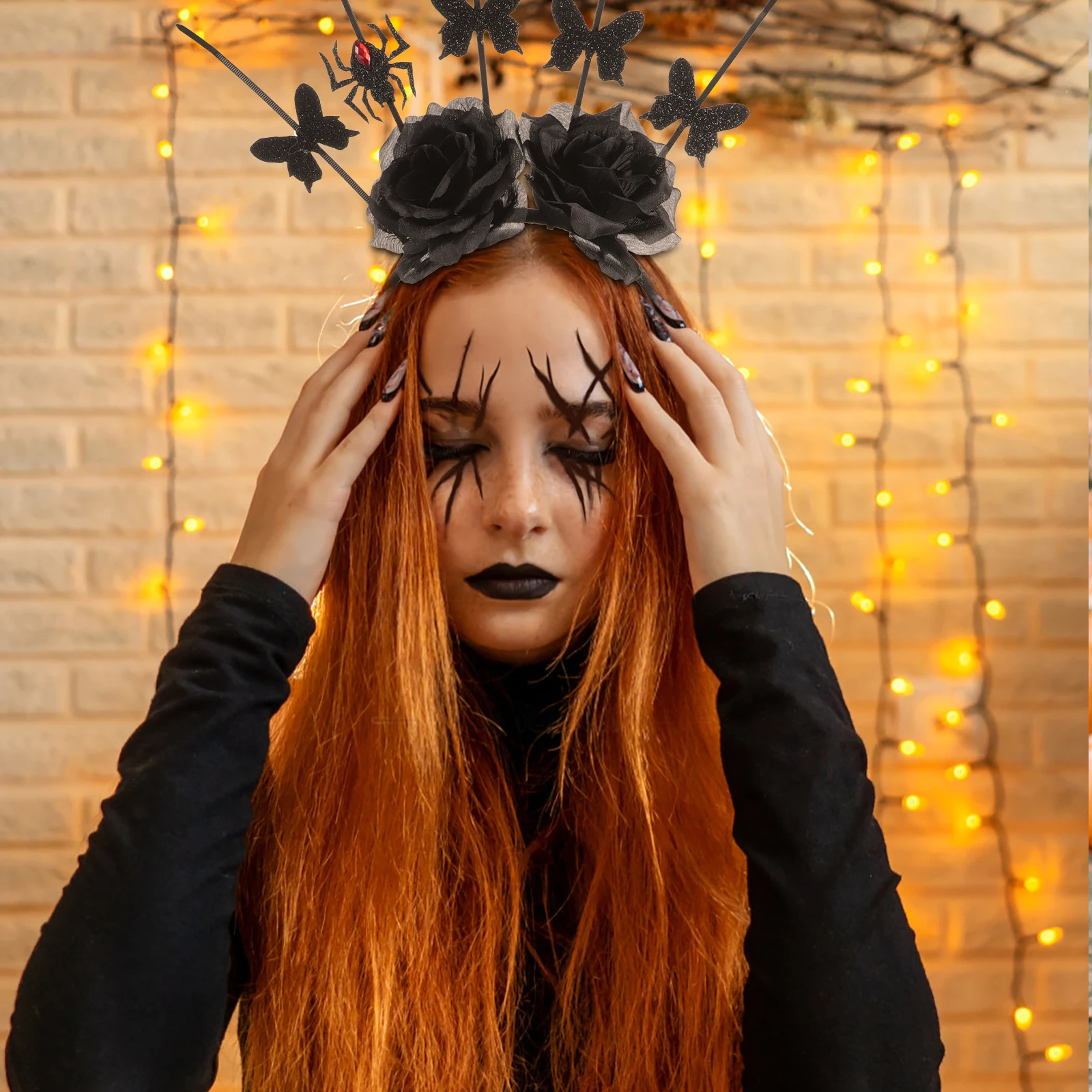 Dark Red Gothic Hair Accessories Halloween Spider Headb Set Black Choker Rose Decor Costumes Party Masquerade cosplay headb
Dark Red Gothic Hair Accessories Halloween Spider Headb Set Black Choker Rose Decor Costumes Party Masquerade cosplay headb