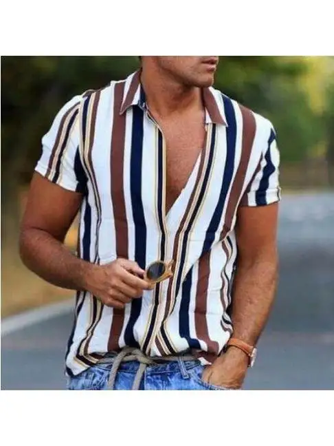 New Men's Casual Striped Shirt Short Sleeve Slim Fit Summer Fashion Printed Fiber Blend Fabric Youth Suitable All Seasons
New Men's Casual Striped Shirt Short Sleeve Slim Fit Summer Fashion Printed Fiber Blend Fabric Youth Suitable All Seasons