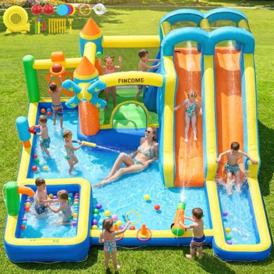Backyard water park inflatable bounce house with dual slide PVC material blue and red 10-in-1 fun including climbing wall water
Backyard water park inflatable bounce house with dual slide PVC material blue and red 10-in-1 fun including climbing wall water