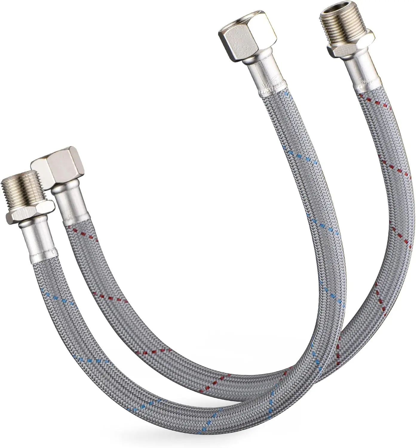 12" x G 3/8 Female Thread Connector Braided Nylon Extension Hoses for Bathroom Kitchen Sink Faucet, Stainless Steel Nut (1 Pair)
12" x G 3/8 Female Thread Connector Braided Nylon Extension Hoses for Bathroom Kitchen Sink Faucet, Stainless Steel Nut (1 Pair)