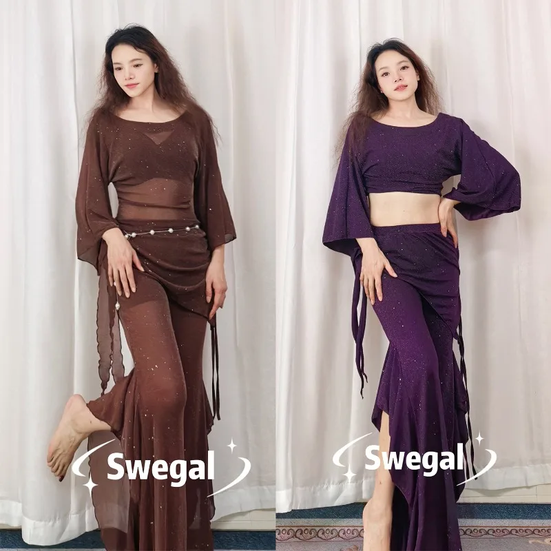 Customized Belly Dancewear Silver Mesh Net Loose Comfortable Versatile Practice Uniform Set with Front Wrap Skirt and Lace Pants
Customized Belly Dancewear Silver Mesh Net Loose Comfortable Versatile Practice Uniform Set with Front Wrap Skirt and Lace Pants