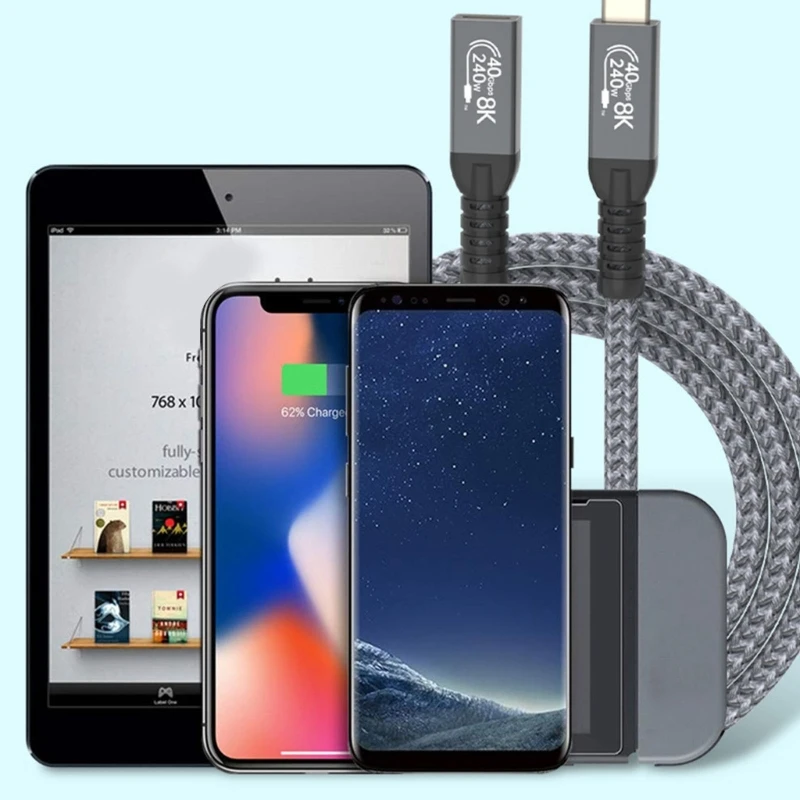 High Speed Type C Extension Cable 40Gbps Male to Female Type C Portwith 8K 60Hz Video Support and 240W shipping
High Speed Type C Extension Cable 40Gbps Male to Female Type C Portwith 8K 60Hz Video Support and 240W shipping