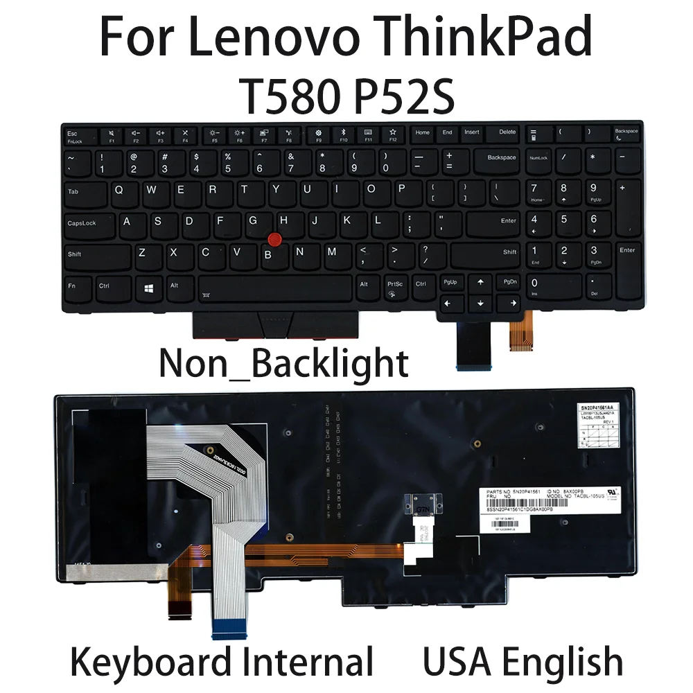 Новая клавиатура для ноутбука Lenovo ThinkPad T580 P52S, внутренняя английская подсветка США, FRU: 01HX219 01HX259
Новая клавиатура для ноутбука Lenovo ThinkPad T580 P52S, внутренняя английская подсветка США, FRU: 01HX219 01HX259