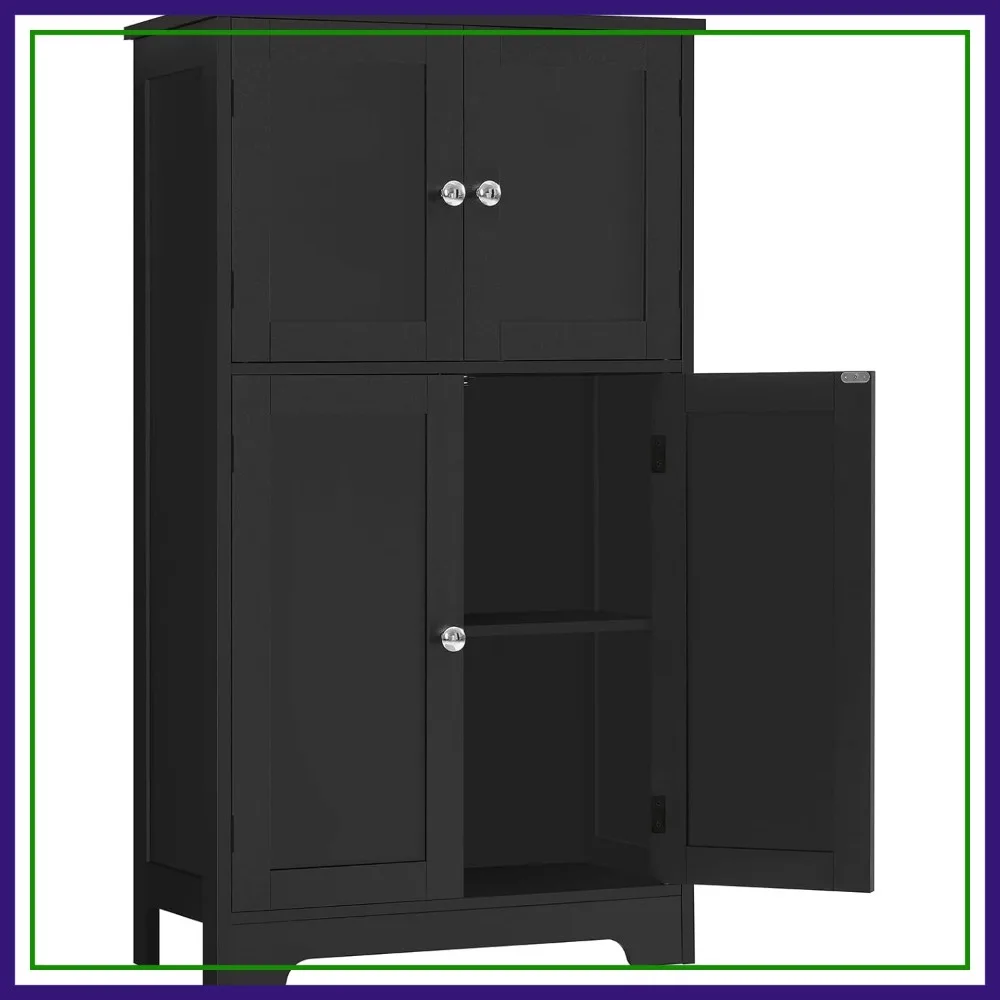Rattan Storage Cabinet with 2 Adjustable Shelves & 4 Doors, Floor Cabinet for Living Room, Entryway, Kitchen, Home Office, Black
Rattan Storage Cabinet with 2 Adjustable Shelves & 4 Doors, Floor Cabinet for Living Room, Entryway, Kitchen, Home Office, Black