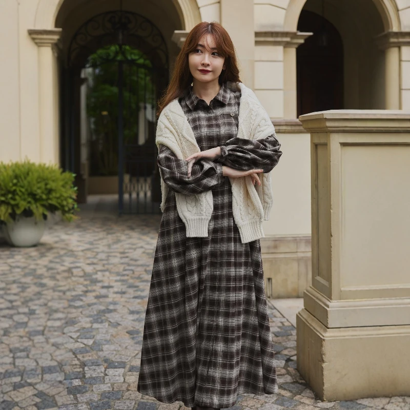 Torowee Plaid irt Dr Women's Casual Sle Polyester Fiber Long Sve Loose Fit Collar Spring Season Japanese Made
Torowee Plaid irt Dr Women's Casual Sle Polyester Fiber Long Sve Loose Fit Collar Spring Season Japanese Made