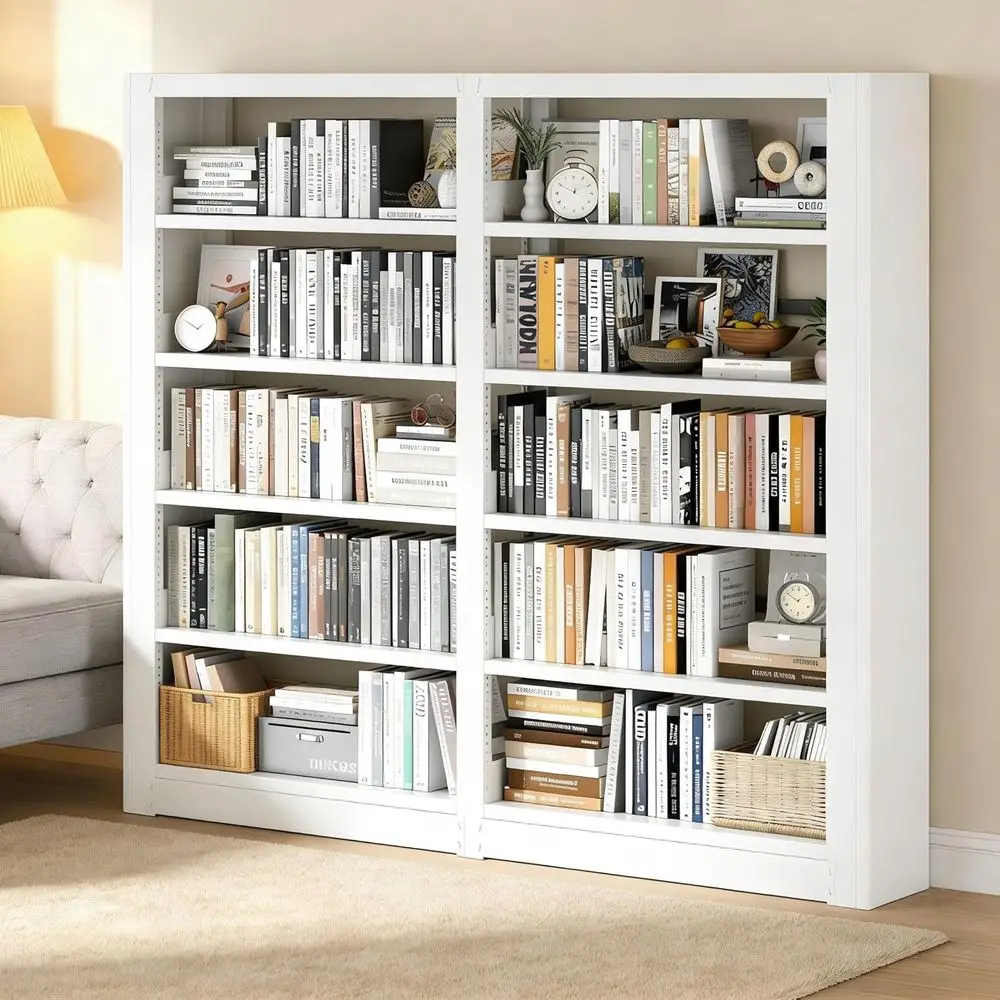 5-Tier Heavy-Duty Metal Bookshelf, Adjustable Shelves, Large Storage for Living Room, Office, 69 H x 69.3 W, White
5-Tier Heavy-Duty Metal Bookshelf, Adjustable Shelves, Large Storage for Living Room, Office, 69 H x 69.3 W, White