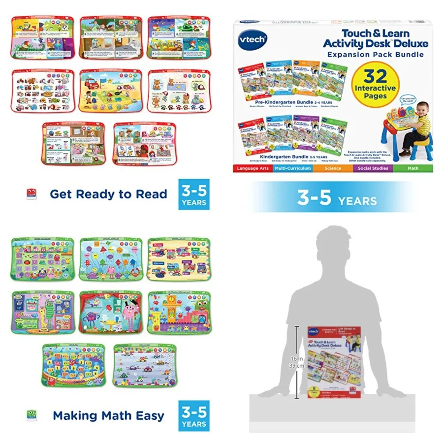 Touch and Learn Activity Desk 4-in-1 Kindergarten Expansion Pack Bundle for Age 3-5
Touch and Learn Activity Desk 4-in-1 Kindergarten Expansion Pack Bundle for Age 3-5