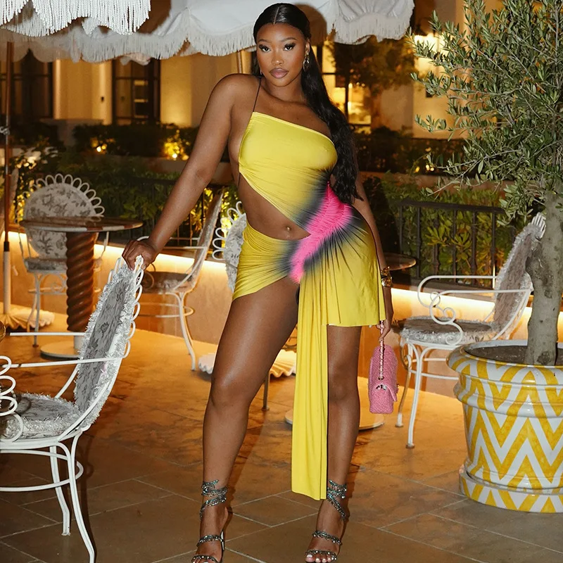 STYLISH LADY Yellow Pink Ombre Gradient One Shoulder Cutout Asymmetric Ruched Bodycon Mini Dress Party Clubwear
STYLISH LADY Yellow Pink Ombre Gradient One Shoulder Cutout Asymmetric Ruched Bodycon Mini Dress Party Clubwear