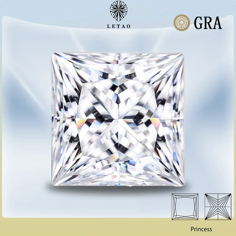 Moissanite Stone Princess Cut D Color VVS1 Gemstone Synthetic Lab Created Diamond Jewelry with GRA Certificate
Moissanite Stone Princess Cut D Color VVS1 Gemstone Synthetic Lab Created Diamond Jewelry with GRA Certificate