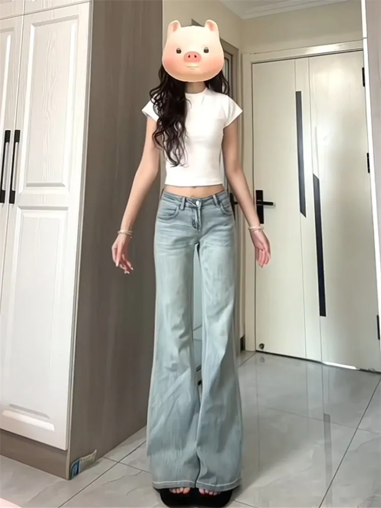 Light Wash Low Waist Wide Leg Micro Flared Denim Jeans Women's Spring Loose Slimming Long Tall Extended Floor Length Pants
Light Wash Low Waist Wide Leg Micro Flared Denim Jeans Women's Spring Loose Slimming Long Tall Extended Floor Length Pants