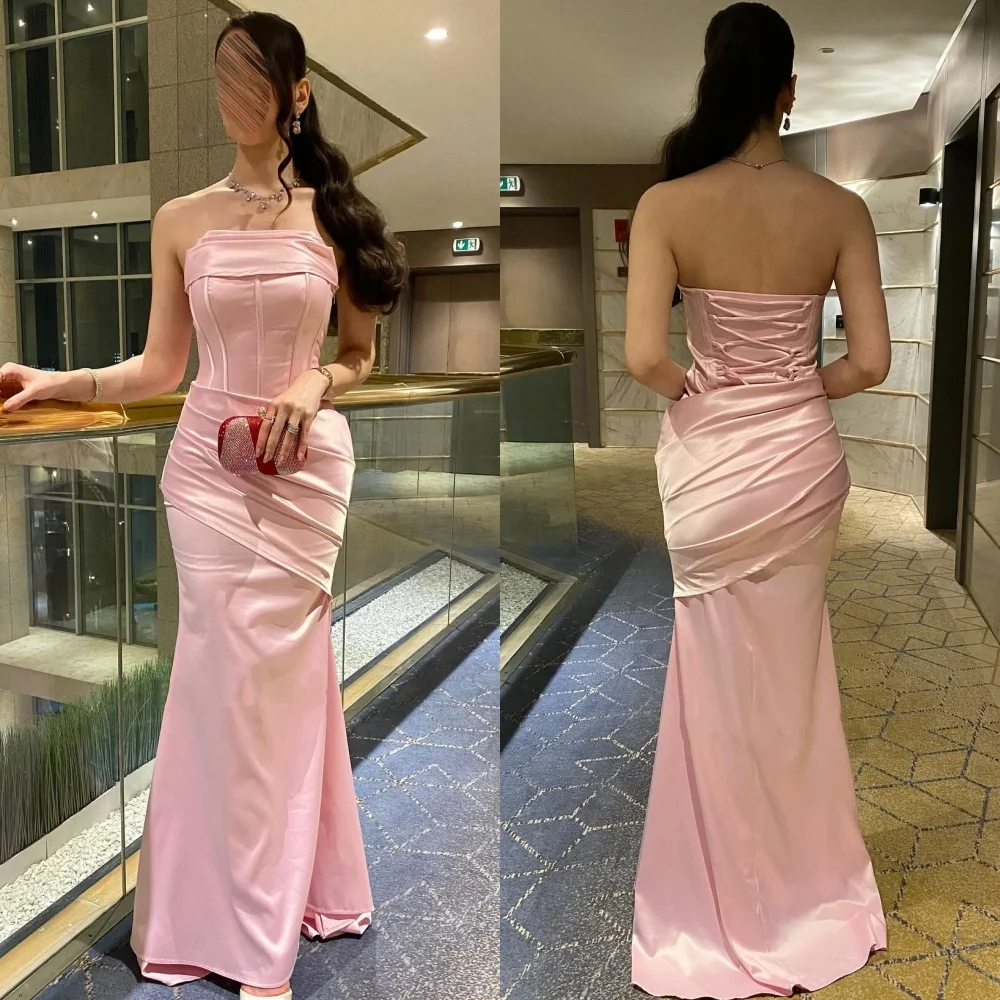 Customized High Quality Classic Charmeuse Ruched Pleat Mermaid Strapless Long Dresses Bespoke Occasion Dresses Sizes Available 
Customized High Quality Classic Charmeuse Ruched Pleat Mermaid Strapless Long Dresses Bespoke Occasion Dresses Sizes Available